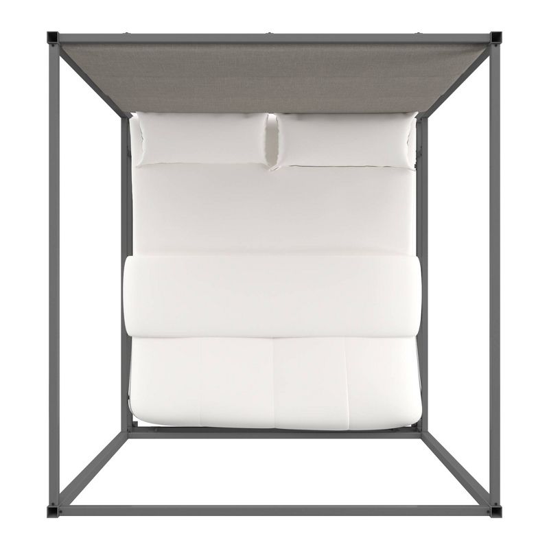 King Evert Black Nickel Canopy Bed with Panel Headboard - Inspire Q, 5 of 11