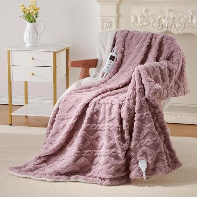 Electric Blanket Heated Throw, Heated Blanket with 10 Heating Levels & 10 Time Settings, Fast Heating Blankets, Machine Washable