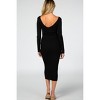 PinkBlush Black V-Neck Long Sleeve Fitted Maternity Maxi Dress - 3 of 4