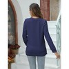 Clearlove Maternity Nursing Shirts Crew Neck Front Knit Long Sleeve Side Ruched Button Down Pregnance Sweater Blouse - 3 of 3