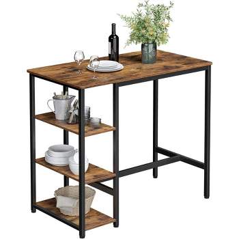 VASAGLE Bar Table with Sturdy Metal Frame, Easy Assembly, Industrial Design, 23.6 x 42.9 x 39.4 inches, Rustic Brown