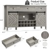 Acekool Farmhouse Buffet Cabinet 47.2'', Rustic Sideboard with Moveable Doors, 3 Drawers, Adjustable Shelves, Removable Wine Rack, White - 2 of 4