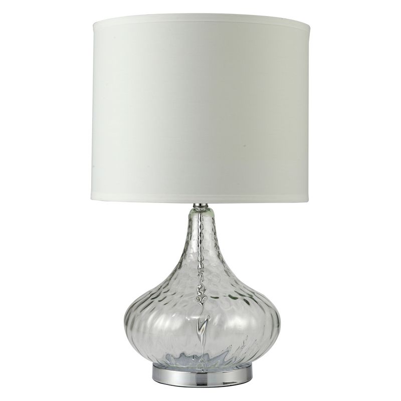 24.5&#34; Traditional Fluted Glass Table Lamp with Rotary Switch (Includes CFL Light Bulb) Clear - Ore International, 1 of 4