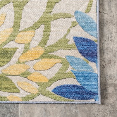 Multicolor Floral Synthetic 8' x 10' Washable Area Rug