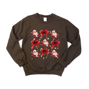 Simply Sage Market Women's Graphic Sweatshirt Coquette Santa and Bow Chart - 1 of 4