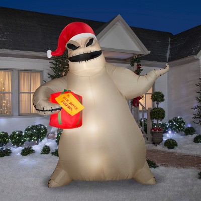 Giant Beige Inflatable Oogie Boogie with Santa Hat, 10.5 ft