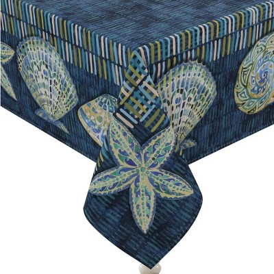 Laural Home Embellished Shells Rectangle Tablecloth