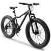 26 Inch Fat Tires Mountain Bike, 4'' Wide Wheel, 21-Speed Disc Brakes, Mens Womens Trail Beach Snow Commuter City Mountain Bike - 2 of 4