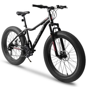 26-Inch Mountain Bike with Front Suspension, Disc Brakes, 21-Speed Gear System, 85% Pre-assembled for Mountain, Sand, and Snow Riding - 1 of 4