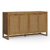 Hatteras Modern Boho 4-Door Sideboard with Solid Wood & Natural Rattan Accents-Teamson Home - 2 of 4