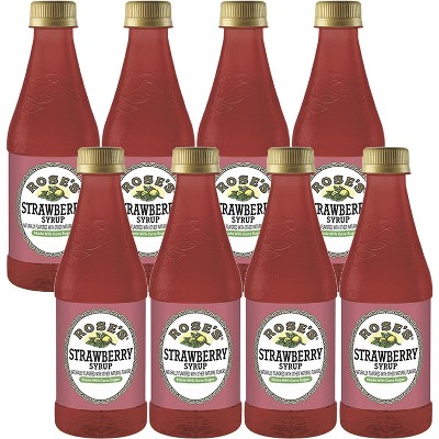 Rose’s Strawberry Syrup 8 Pack 12 OZ Bottle, | Perfect for Cocktails, Beverages, and Mixers