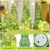 6 Pcs Mercury Glass Christmas Tree for Tabletop Light up Figurine Christmas Tree Mercury Cracked Glass Globe w/Light for Xmas Centerpiece Mantel Gift - 2 of 4