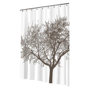Tree EVA Shower Curtain Mocha - Splash Home: Ethylene Vinyl Acetate, Botanical Pattern, Machine Washable - 1 of 4