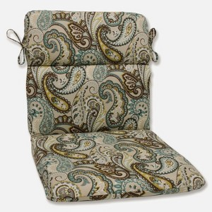 Outdoor Round Edge Chair Cushion - Tamara Paisley - Pillow Perfect - 1 of 3