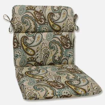 Outdoor Round Edge Chair Cushion - Tamara Paisley - Pillow Perfect