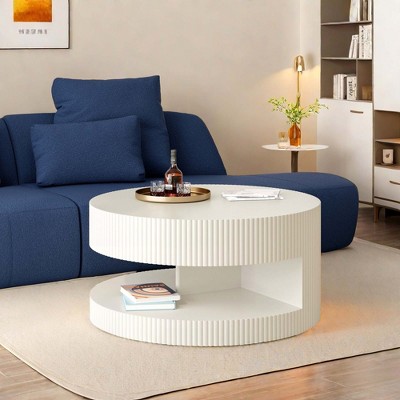 NicBex Modern Round Coffee Table with Storage for Living Room and Bedroom