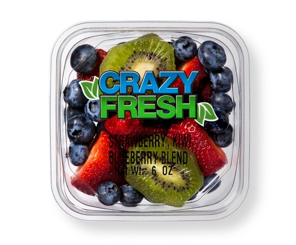 Crazy Fresh Strawberry, Kiwi, Blueberry Blend Cut Fruit - 6oz