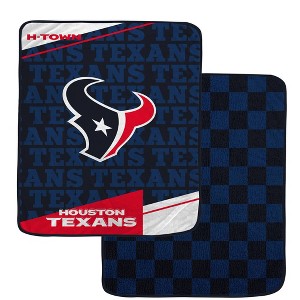 NFL Houston Texans Diagonal Ghost Checker Double Sided Ultra Cozy Blanket - 1 of 3
