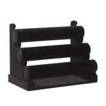 Juvale 3 Tier Black Velvet Jewelry Display Holder for Selling Bracelets, Organizer Rack Stand for Necklaces, 12x9x7 in