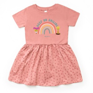 The Juniper Shop Mini Smiley Keep On Smiling Rainbow Toddler Dress - 1 of 4