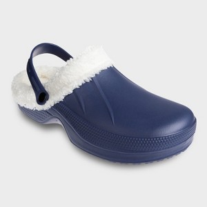 FOAMWALK Men's Comfy, Soft and Furry Solid Clogs with Faux Shearling Lining - Warm Light Fluffy Clogs for Men - 1 of 4