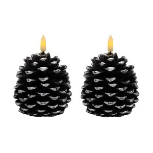 Lumabase 2ct Battery Operated Pinecone Candles - 1 of 4