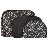 Glamlily 3 Pack Daisy Cosmetic Bag Set, Travel Size Makeup Bags (3 Sizes)