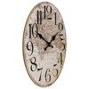 Northlight 12" Ivory and Black Battery Operated Round Wall Clock with World Globe Design - 3 of 4