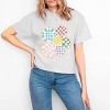Simply Sage Market S.W.Smiley Rainbow Checkered Boxy Crop Top - 2 of 4