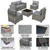XIZZI 6 PCS Patio Furniture Set, Wide Armrest Outdoor Sectional Sofa, All Weather PE Rattan Outside Conversation Set with Coffee Table, Dark Grey - 4 of 4