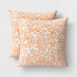 2pk DuraSeason Fabric™ Outdoor Throw Pillow Coral Branch - Threshold™