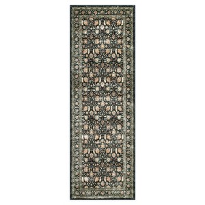 Vintage Floral Area Rug, Machine Washable, Non-Slip, Stain-Resistant, Pastel Oriental, Soft Low-Pile Carpet, Pet-Friendly for Living Room, Bedroom - 1 of 4