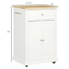 NicBex Mobile Kitchen Island Cart Morden Kitchen Carts on Wheels with Storage, Storage Cabinet and Drawer for Kitchen, White - 2 of 4