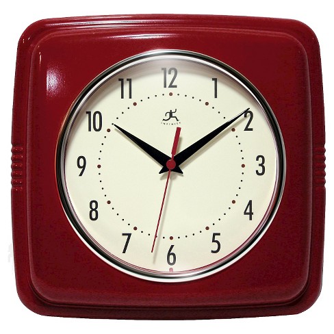 9 25 Retro Square Wall Clock Red Infinity Instruments Target
