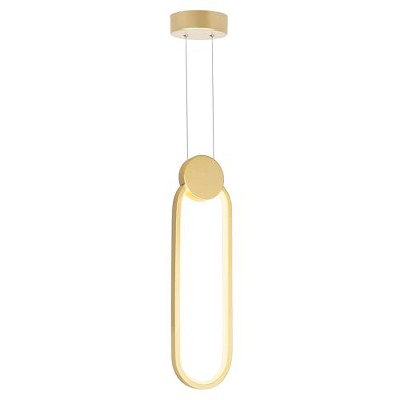 CWI Lighting Pulley 4 in LED Satin Gold Mini Pendant