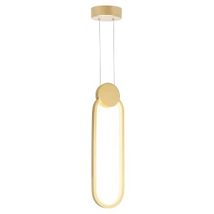 CWI Lighting Pulley 4 in LED Satin Gold Mini Pendant - 1 of 4
