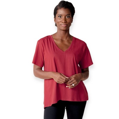 Of An Origin Oversized Organic Cotton Multi-way Maternity to  Nursing V-Neck Tee, Original Colors