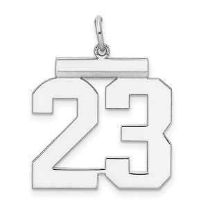 Black Bow Jewelry Sterling Silver, Athletic Collection, Large Polished Number 23 Pendant - 1 of 4