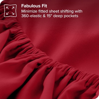 Queen Red Ultra-Soft Microfiber Deep Pocket Fitted Sheet