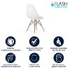 Flash Furniture Elon Series Plastic Chair with Wooden Legs for Versatile Kitchen, Dining Room, Living Room, Library or Desk Use - 2 of 4