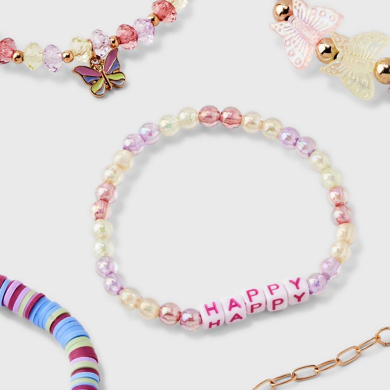 Girls&#39; 5pk Happy Beads Butterfly Bracelet Set - Cat &#38; Jack&#8482;, 4 of 5