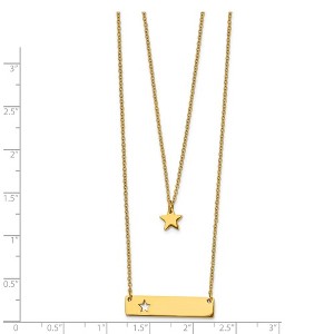 Chisel Stainless Steel Yellow IP-plated Star and Bar Multi Strand 15.5" Cable Chain Necklace with a 1.5" Ext. - 1 of 3