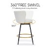 Beige 26" High Bar Stool, Set of 2, 360° Swivel Upholstered Bar Stool - 4 of 4