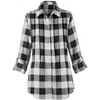Collections Etc Buffalo Plaid Design Pintuck Tunic Top with Roll-Tab Sleeves and Button Front - 4 of 4