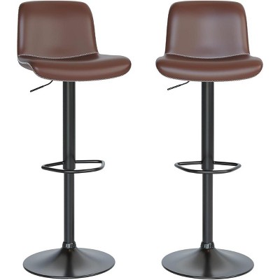 Jojoka Bar Stools Set of 2/4 Adjustable Faux Leather Upholstered Swivel Bar Stools for Bar,Kitchen Island