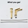 PAGED Bathroom Faucets Single Hole Bathroom Sink Faucet Deck-Mounted Vanity Basin Faucet with Pop Up Drain and Water Supply Hose - 4 of 4