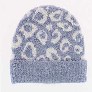 CTM Girl's One Size Fits Most Soft Leopard Knit Winter Beanie Hat - 1 of 2