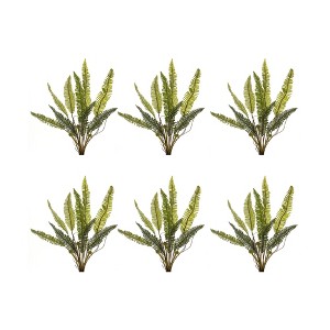 Fern Foliage Bush Set of 6 17.5 inch Height Variegated Plastic Greenery for Home Decor By Melrose - 1 of 3