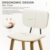 Bekrvio 26" Counter Height Bar Stools - PU Leather Upholstered with Backs, Bent Wood Legs, Mid Century Modern Counter Stools for Kitchen Island - 3 of 4