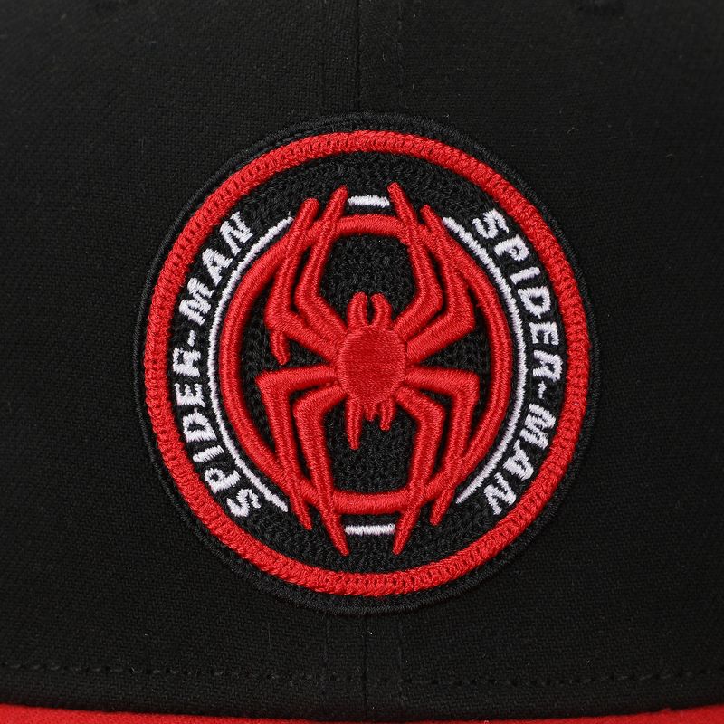 Spider-Man Into The Spider-Verse Miles Morales Logo Adult Black Snapback Cap, 4 of 7